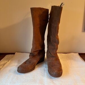 Sorel Brown Suede Wedge Knee-High Boots